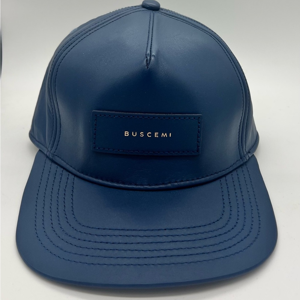 Buscemi Leather Hat in Blue